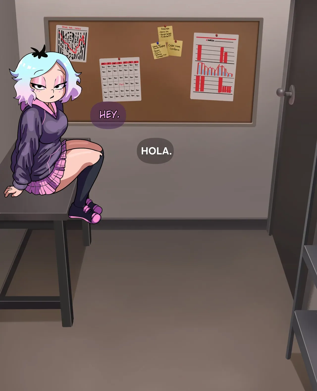 [DometiArt] Emberlynn Pinkle intenta comprar algunos condones (Helluva Boss)